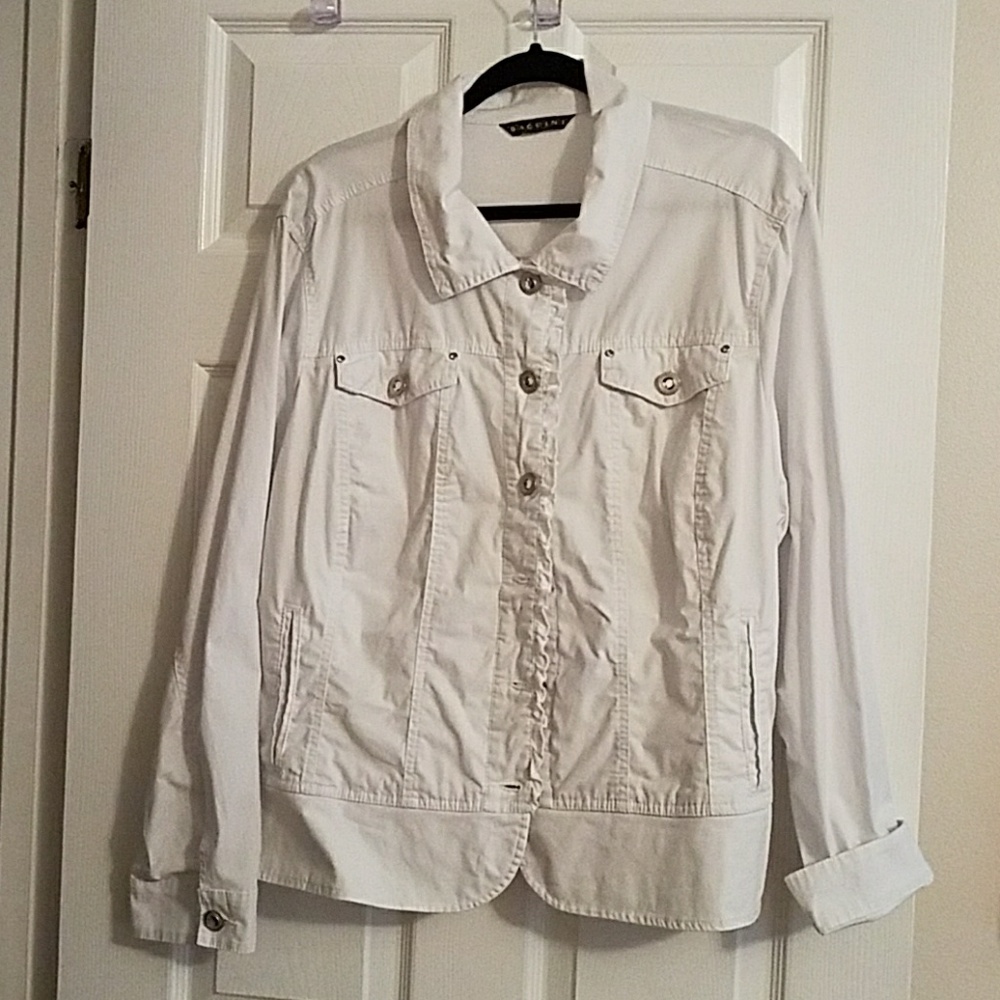 Baccini white stretch denim jacket